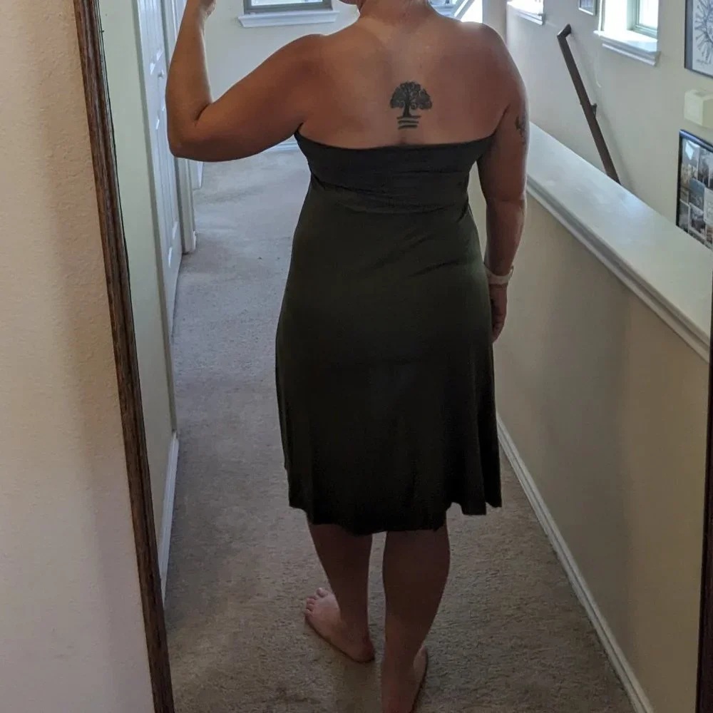 Bobeau Green Convertible Strapless Dress or Long Skirt - Picture 3 of 6
